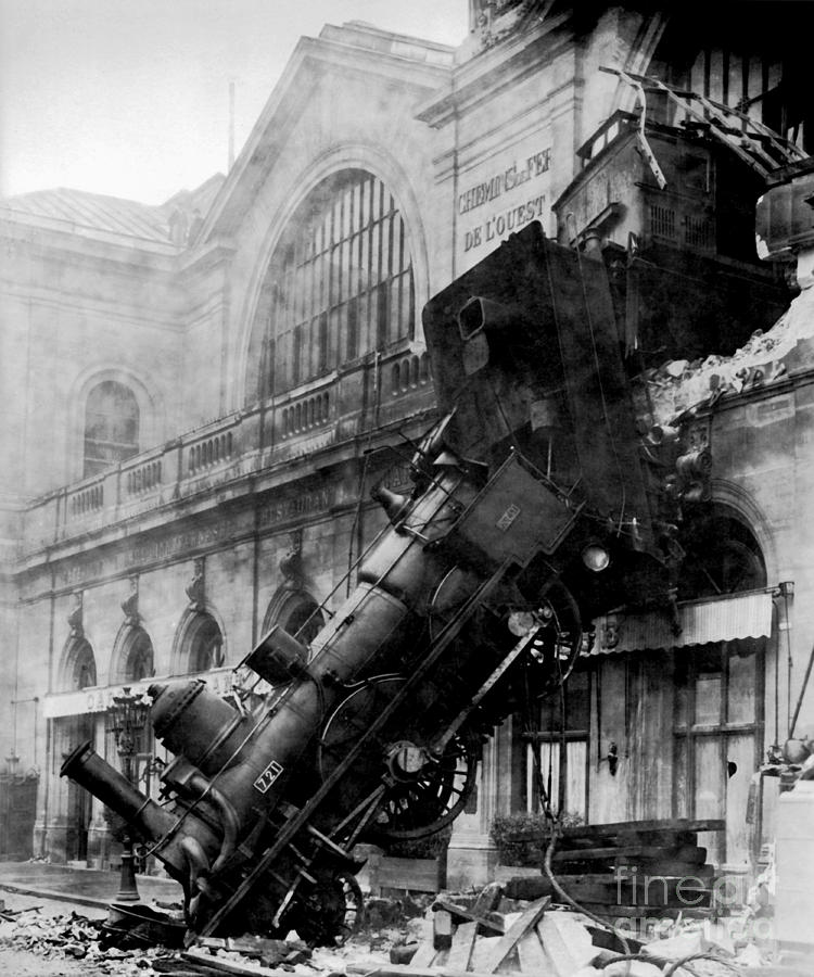 Train Wreck Photograph - Train Wreck at Montparnasse by Levy and Sons Studio by Art Anthology Train Wreck Photograph - Train Wreck at Montparnasse by Levy and Sons Studio by Art Anthology
