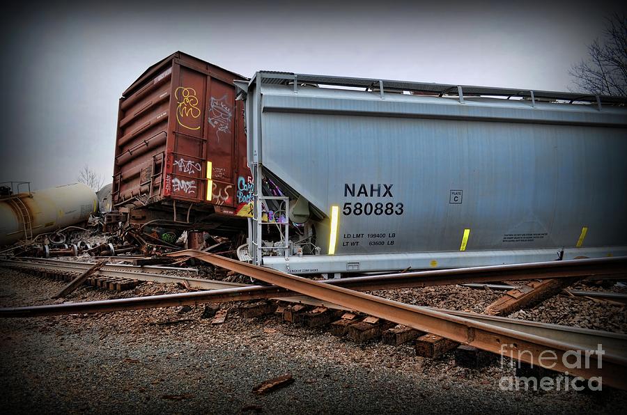 Transportation Photograph - Train Wreckage  by Paul Ward