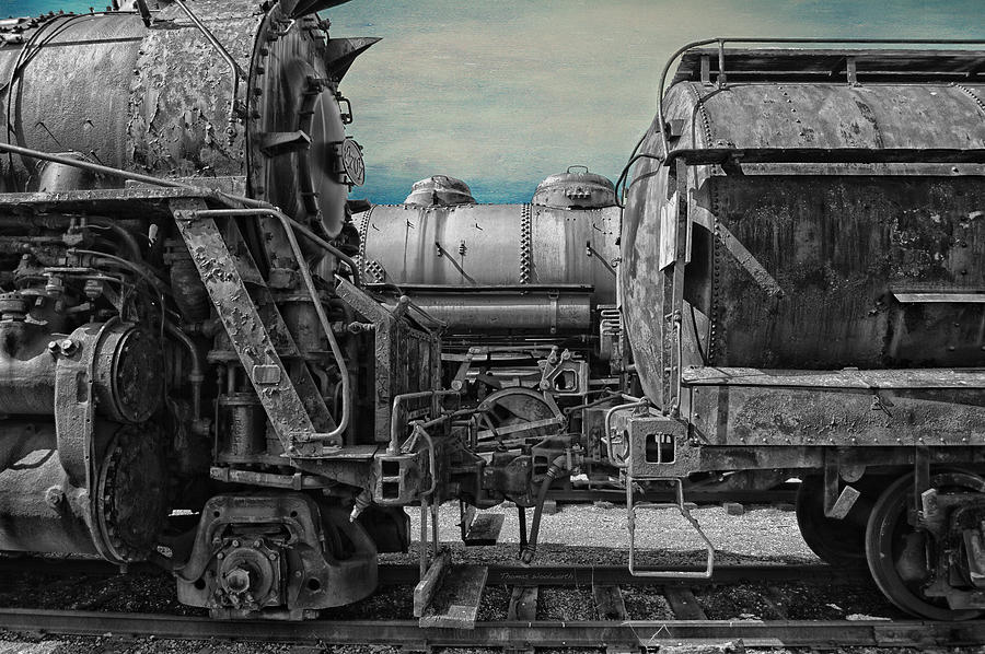 Train Mixed Media - Trains Ancient Iron SC by Thomas Woolworth