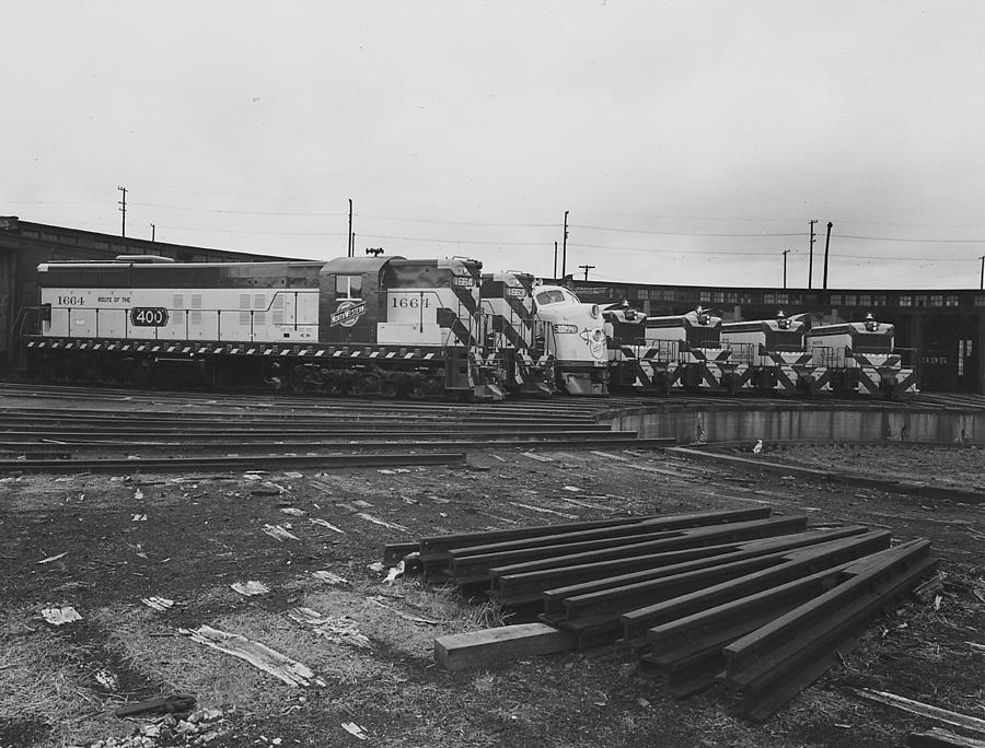 Diesel Engines at Milwaukee Roundhouse - 1953 Photograph by Chicago and North Western Historical Society