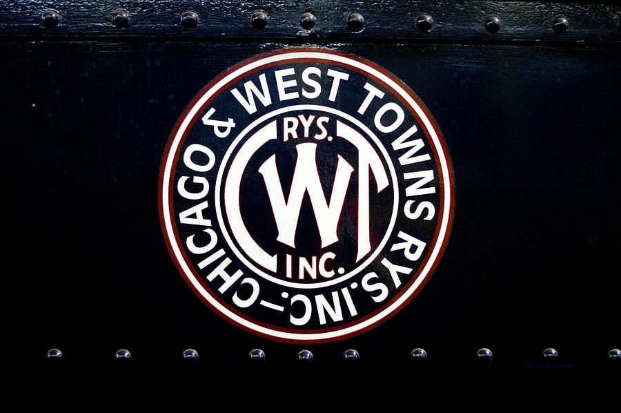 Trains Chicago and West Towns CWT Vintage Decal Mixed Media by Thomas Woolworth
