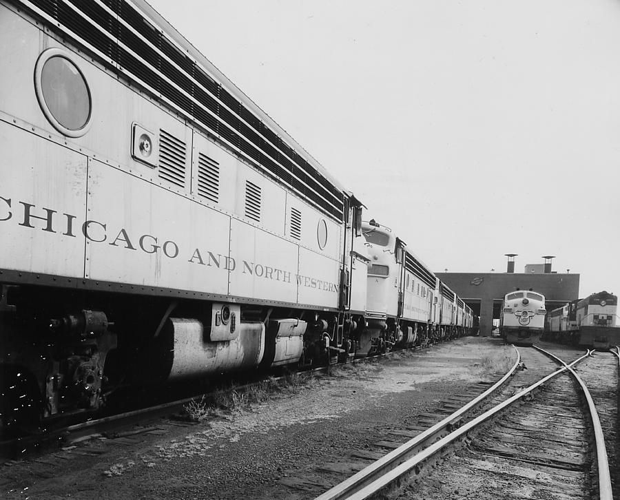 Train Docked in Chicago - 1962 Photograph by Chicago and North Western Historical Society