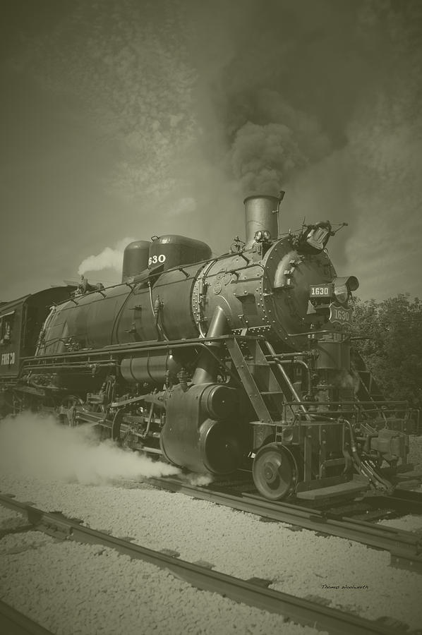 Trains Steam Engine 1630 Full Power Vintage Vertical Photograph by ...