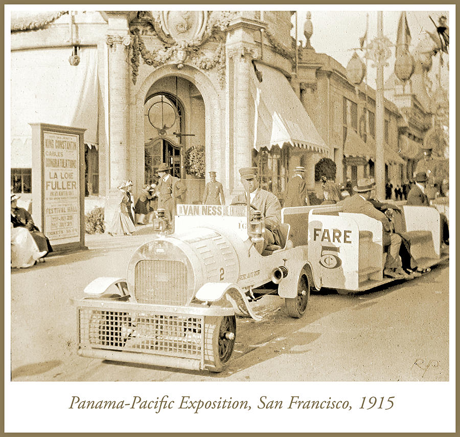Tram Car, Visitor Transportation, Panama Pacific Exposition, 1915 Photograph by A Macarthur Gurmankin