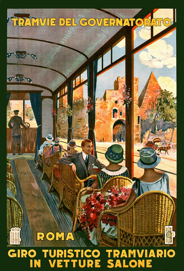 Tramway tour around the Rome Painting by Long Shot