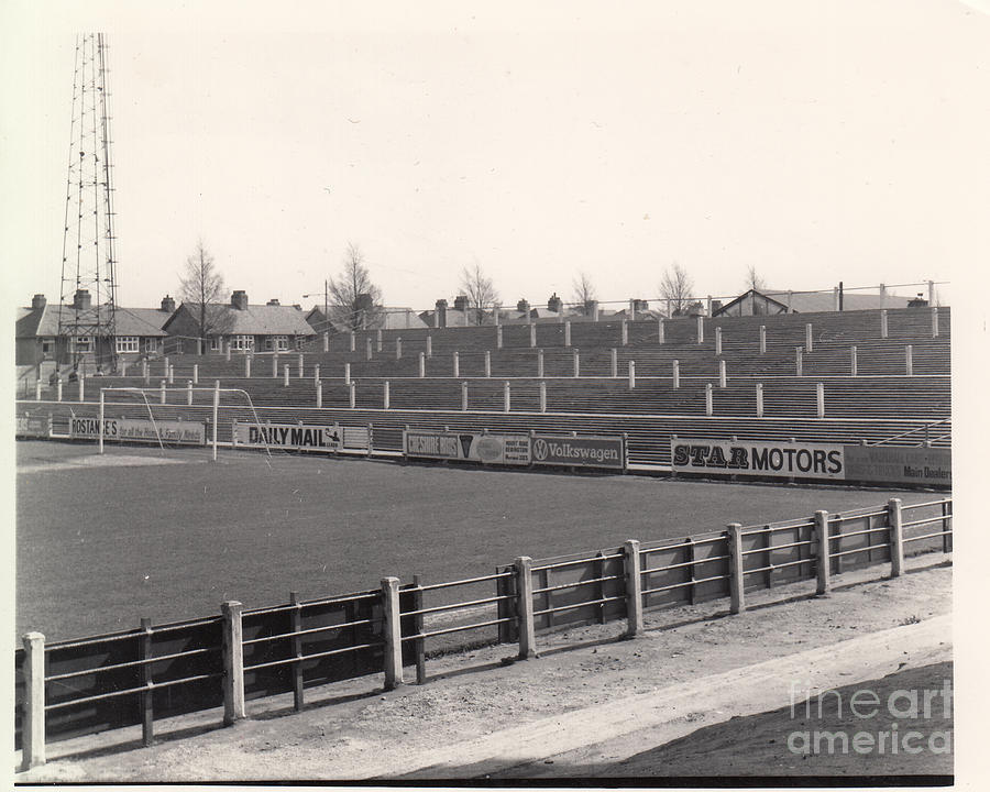 Tranmere Rovers - Prenton Park - Bebington Kop End 1 - BW - 1967 Photograph by Legendary Football Grounds