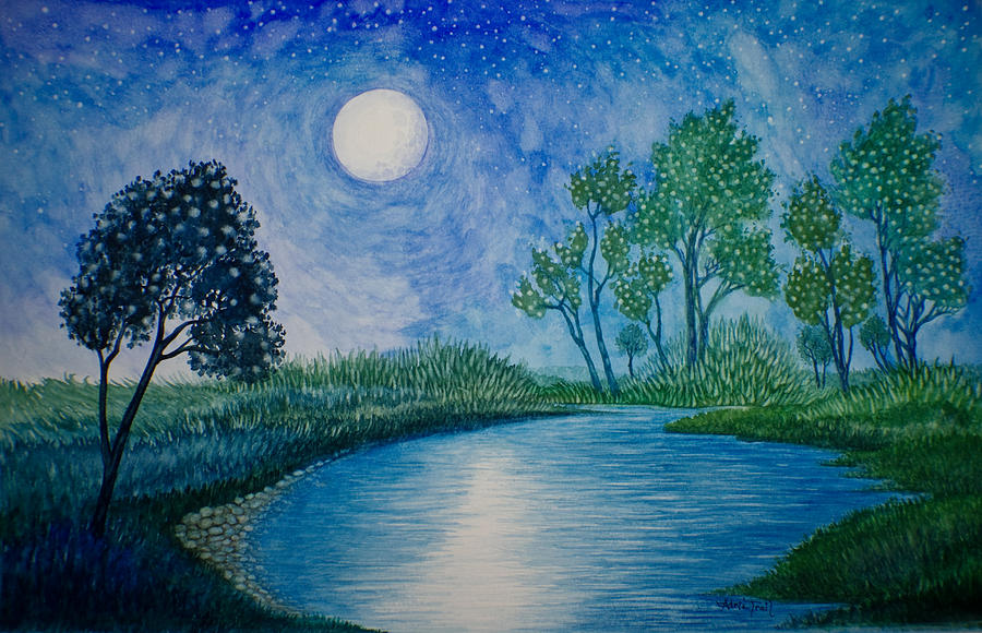 Tranquil Painting by Adria Trail