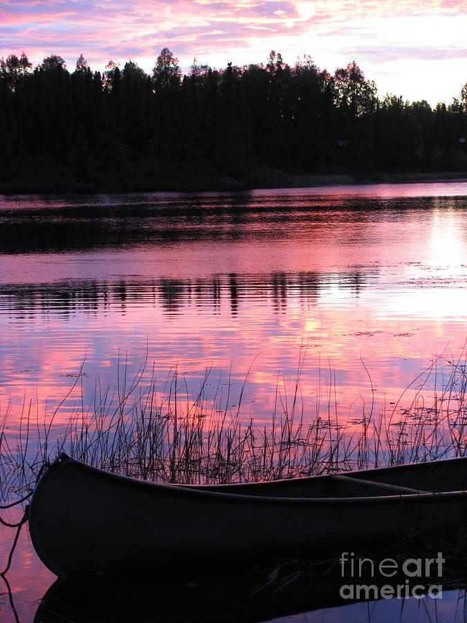 Tranquil Canoe In Sunset Photograph by Anthony Trillo
