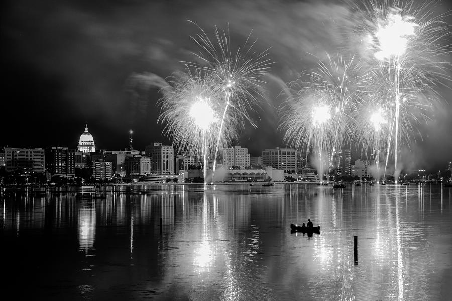 Independence Day Photograph - Tranquil Firework Viewing in Madison by Gregory Payne