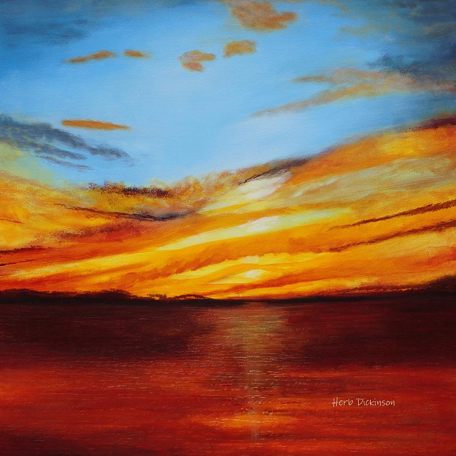 Tranquil Sunset Painting by Herb Dickinson
