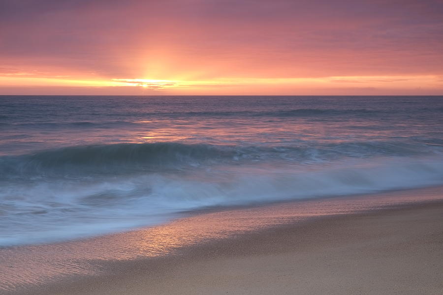 Tranquil waves at sunset Photograph by Angelo DeVal