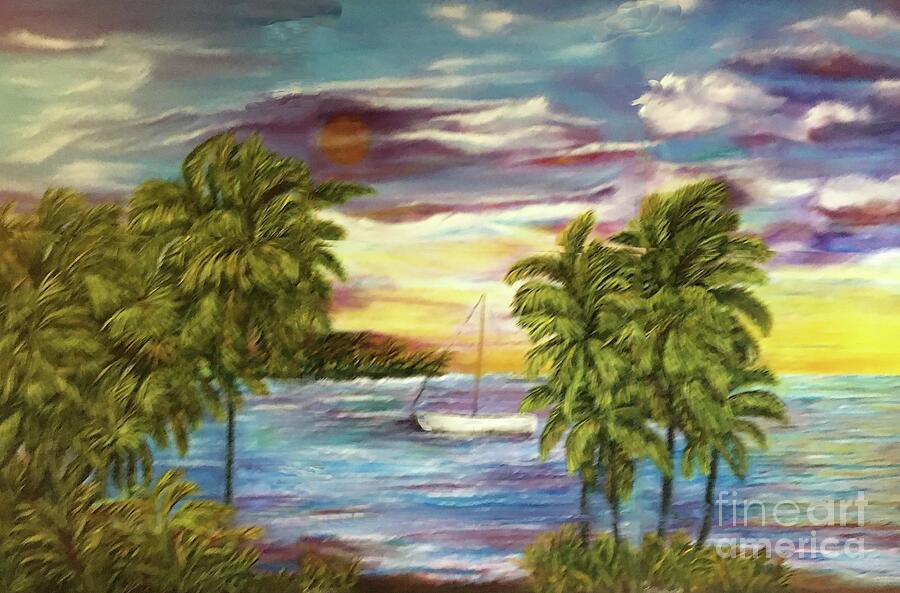 Tranquility at Kapoho Bay Painting by Michael Silbaugh