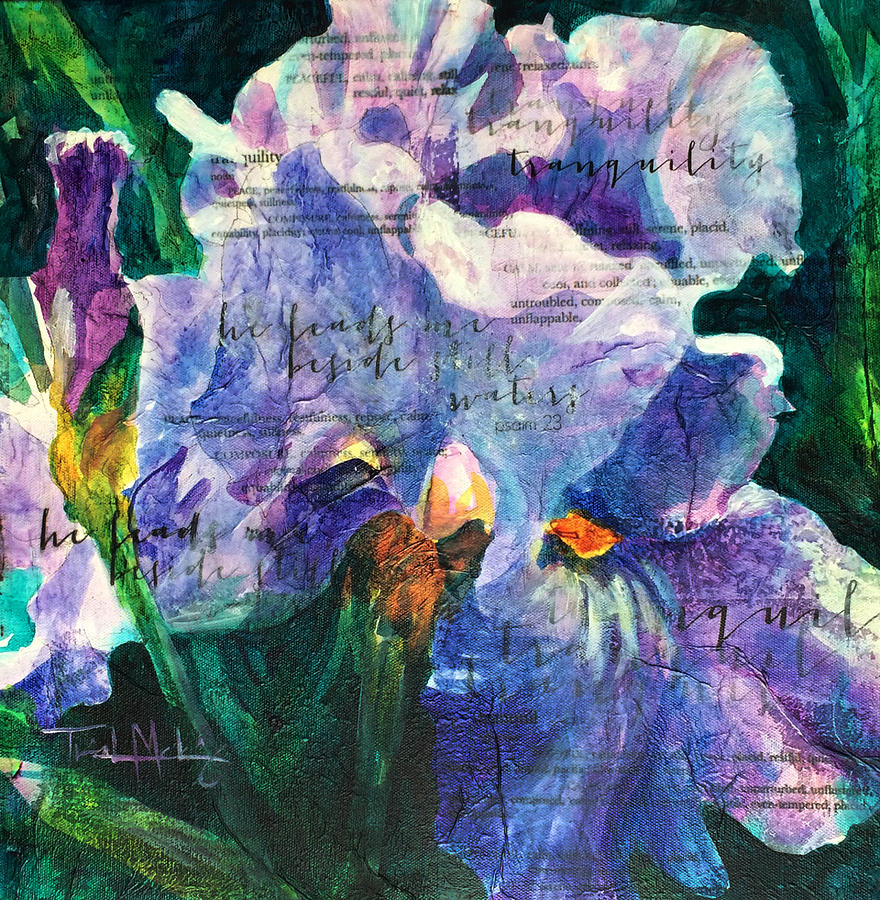 Iris Painting - Tranquility - Iris by Trish McKinney
