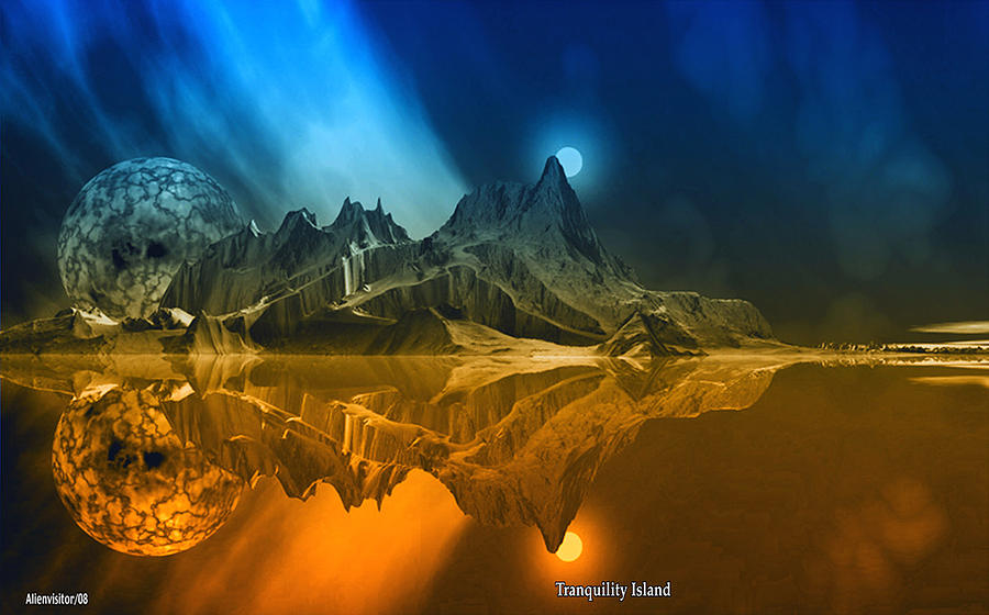 Tranquility Island. Digital Art by David Jackson Tranquility Island. Digital Art by David Jackson