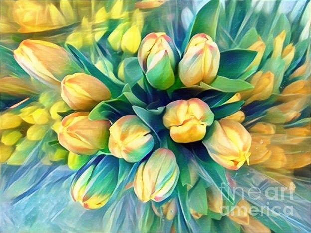 Tranquility of Spring - Yellow Tulips Photograph by Miriam Danar