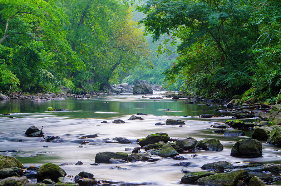 Tranquility - Wissahickon Creek Photograph by Bill Cannon