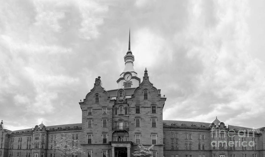Trans Allegheny Lunatic Asylum in black and white Photograph by Karen Foley