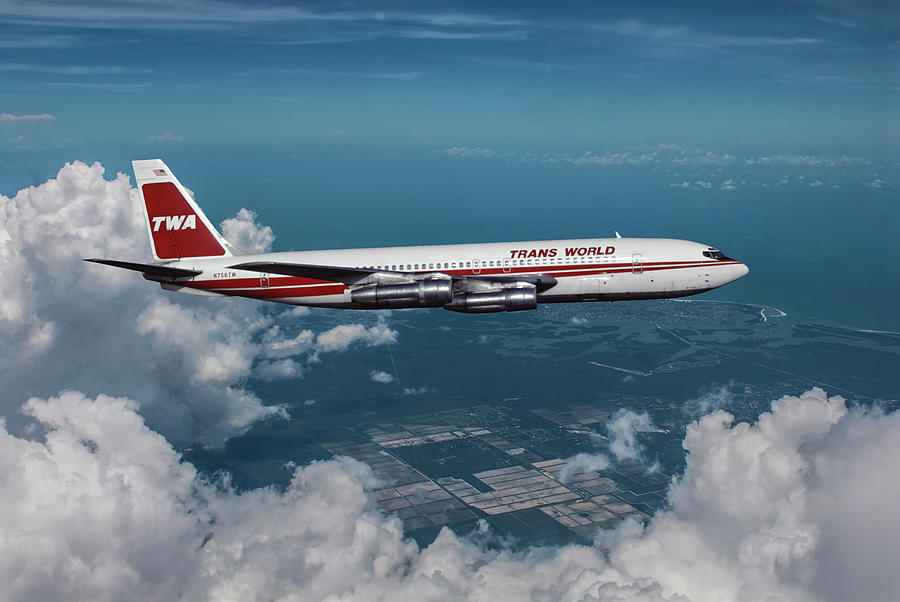 Trans World Airlines Boeing 707 Mixed Media by Erik Simonsen