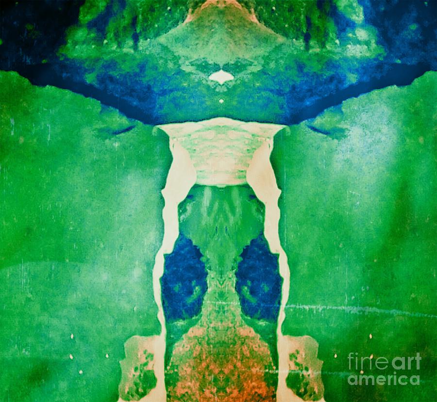 Transcend - Green And Blue Digital Art