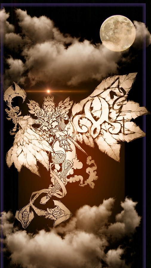 Fantasy Landscape Drawing - Transcending Angel by Louis Williams Fantasy Landscape Drawing - Transcending Angel by Louis Williams