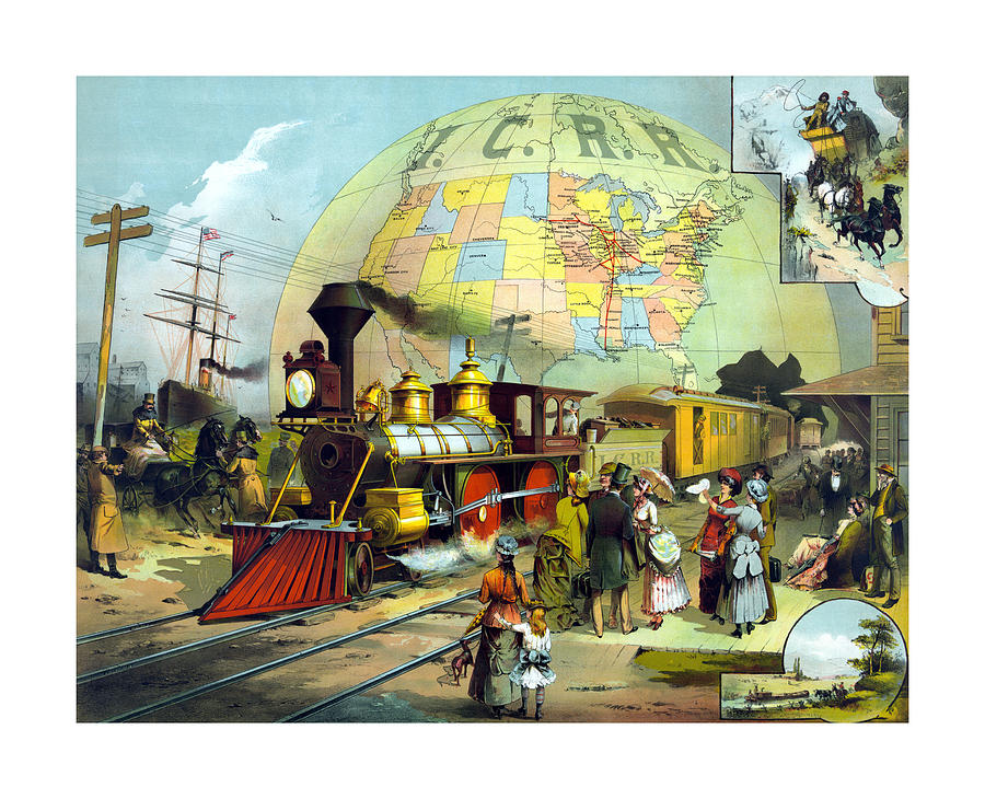 Transcontinental Railroad Painting by War Is Hell Store