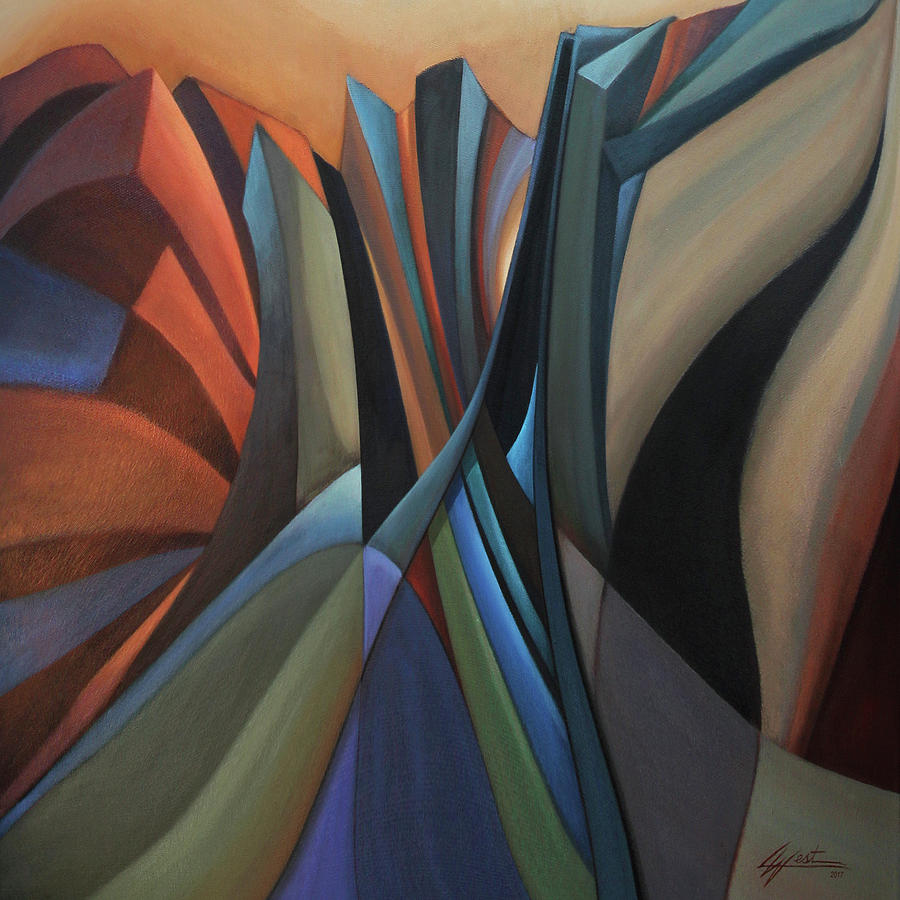 Canyons Abstract Painting by Lucy West