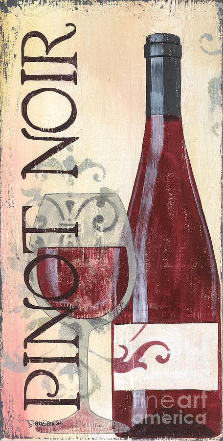 Wine Painting - Transitional Wine Pinot Noir by Debbie DeWitt