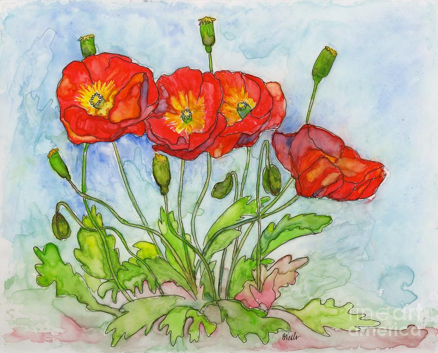 Translucent Poppies Painting by Bev Veals