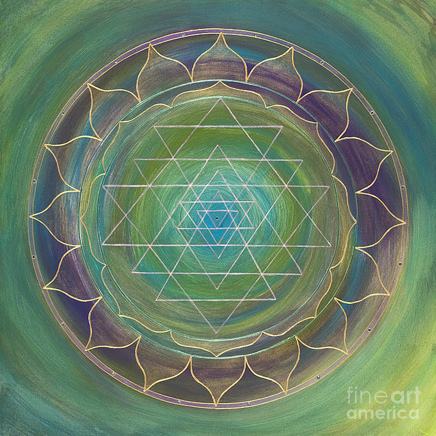 Mandala Painting - Translucent Sri Yantra by Charlotte Backman Mandala Painting - Translucent Sri Yantra by Charlotte Backman