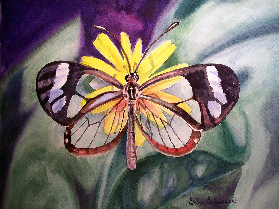 Transparent Butterfly Painting by Irina Sztukowski