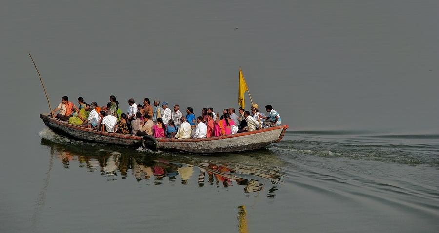 Transport across the Ganges-Varanasi India Photograph by Duncan Davies