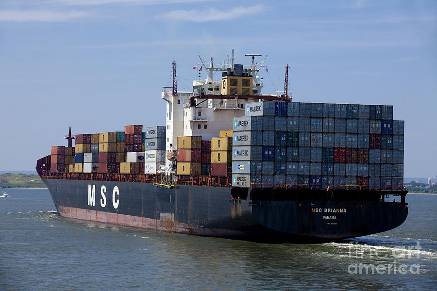 Transportation - Shipping in New York Harbor Photograph by Anthony Totah