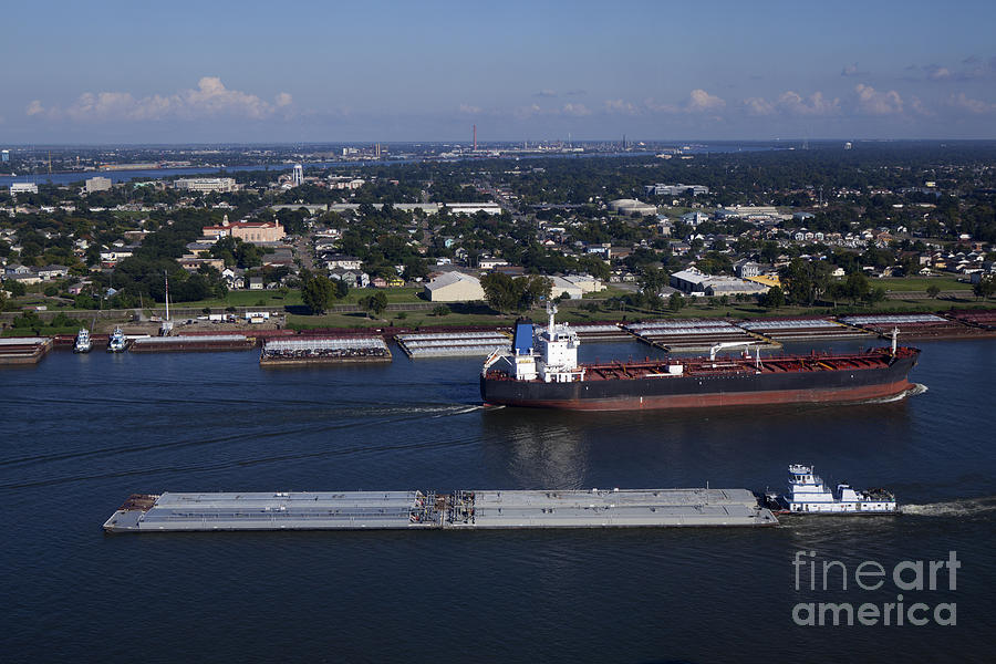 Transportation - Shipping on the Mississippi River Photograph by Anthony Totah