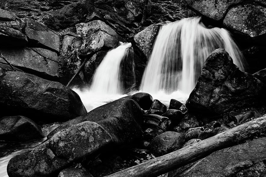 Trap Falls in Ashby MA Black and White 10 Photograph by Michael Saunders