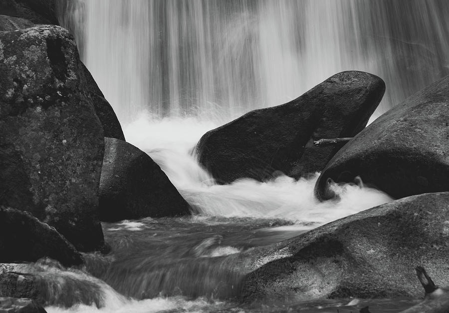 Trap Falls in Ashby MA Black and White 6 Photograph by Michael Saunders