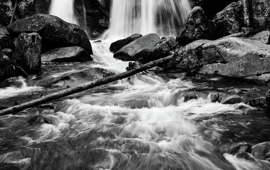 Trap Falls in Ashby MA Black and White 1 Photograph by Michael Saunders