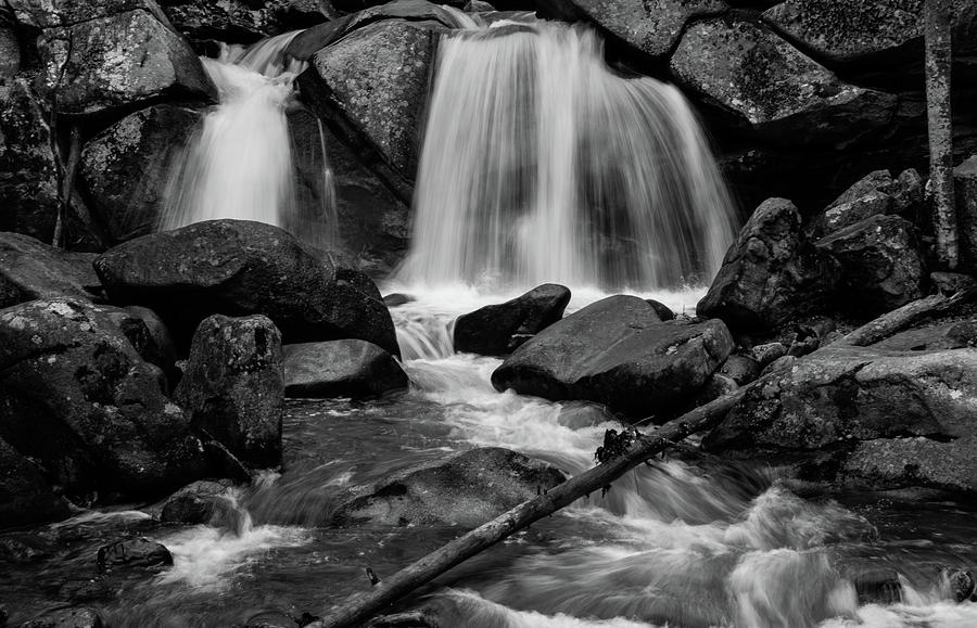 Trap Falls in Ashby MA Black and White 3 Photograph by Michael Saunders