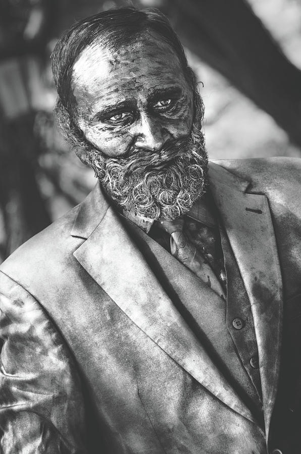 Portrait Photograph - Trapped Man by Sotiris Filippou