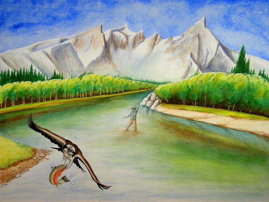 Osprey Painting - Trapper Peak Poacher by Scott Manning