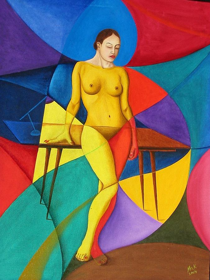 Woman Painting - Travail by Mak Art