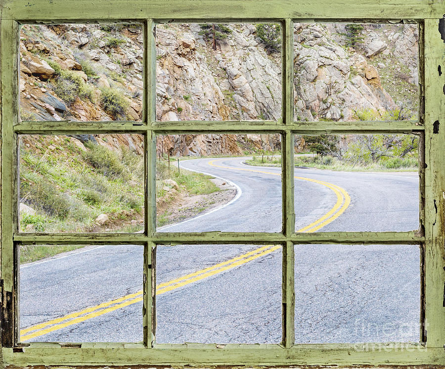 Travel Concept - Windy Road Through Old Window Photograph by Marek Uliasz