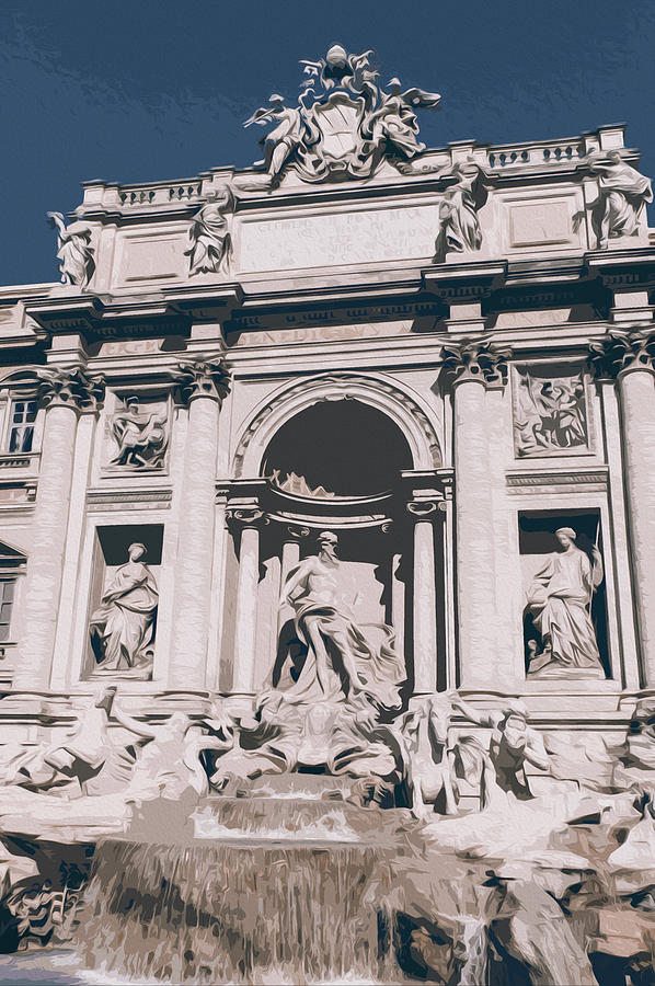 Travel in Rome, Trevi Fountain Painting by AM FineArtPrints