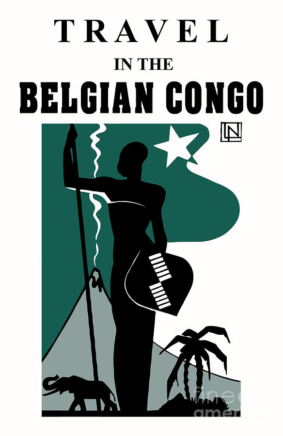 Travel in the Belgian Congo art deco Digital Art by Heidi De Leeuw