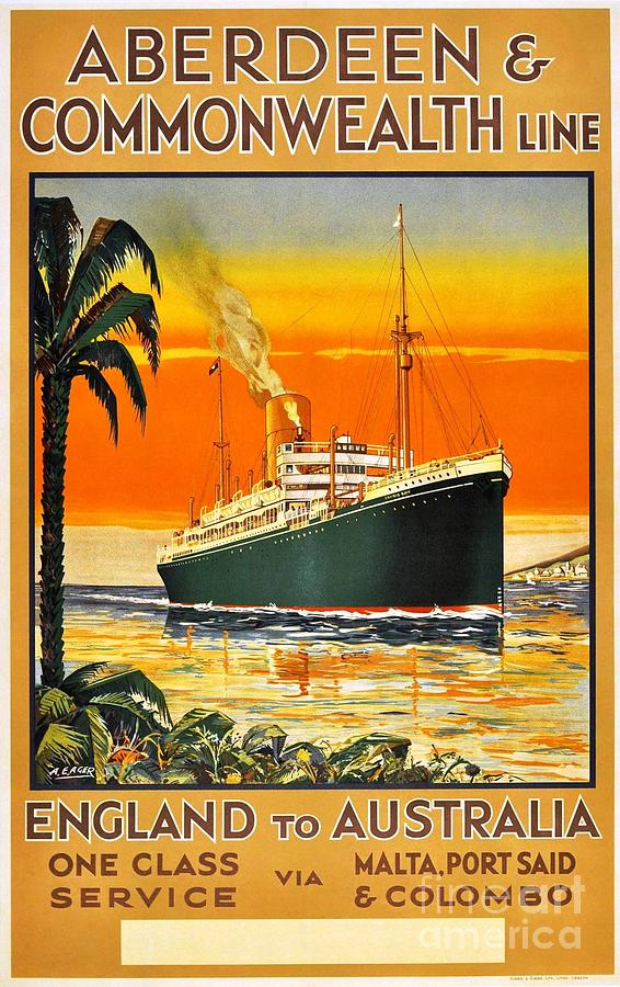 Travel Poster 1930s Australia Painting by Thea Recuerdo