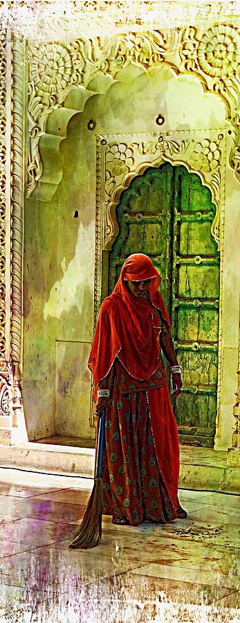 Architecture Photograph - Travel Slice of Life Spring Cleaning Sun Fort India Rajasthan 2a by Sue Jacobi
