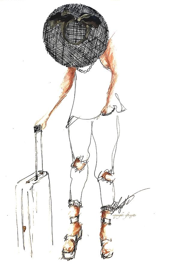 Travel with Pearls  Drawing by C F Legette