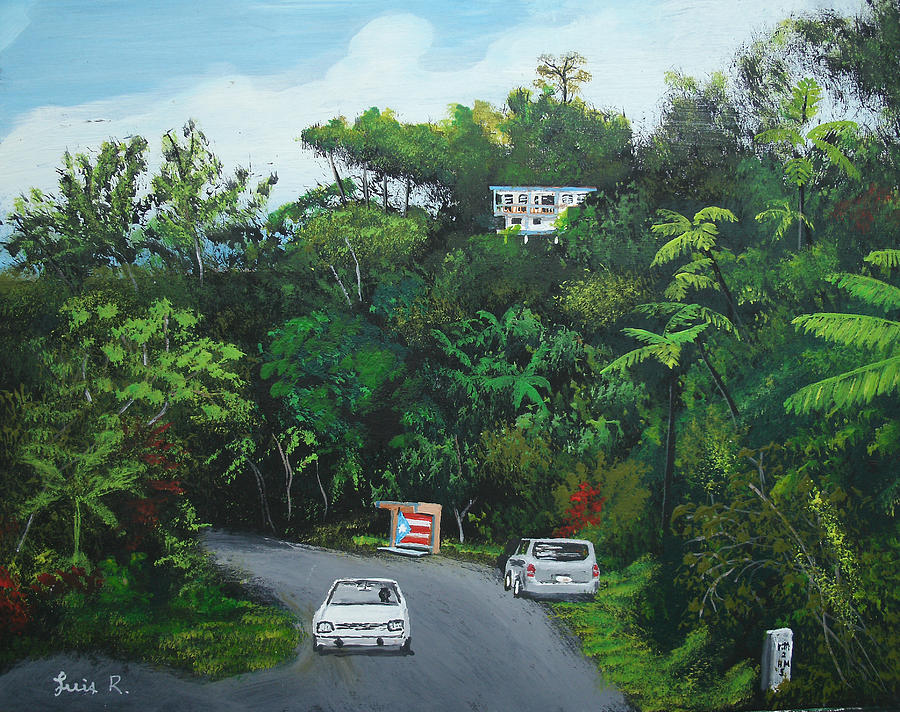Traveling In Adjuntas Mountains Painting by Luis F Rodriguez