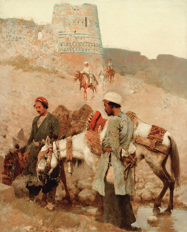 Edwin Lord Weeks Painting - Traveling in Persia by Edwin Lord Weeks