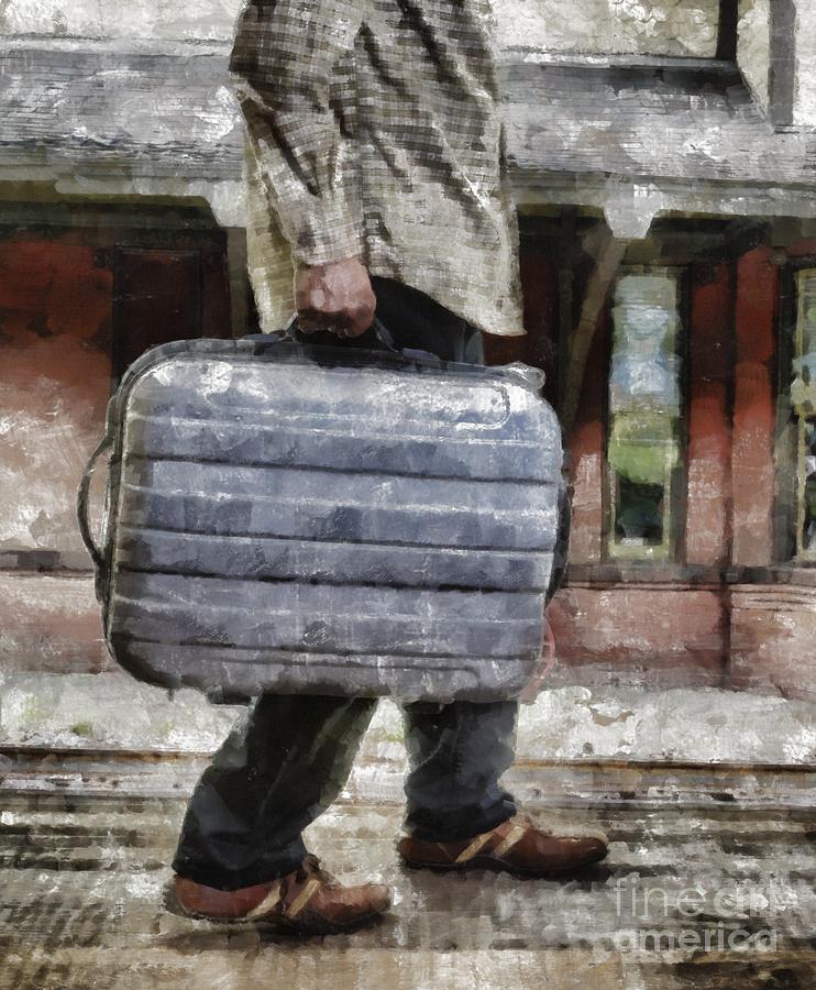 Train Painting - Traveling Man by Edward Fielding