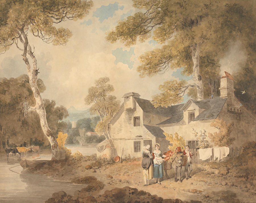 Traveling Potter outside a Cottage Painting by Francis Wheatley